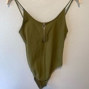 Topshop Olive Green Bodysuit